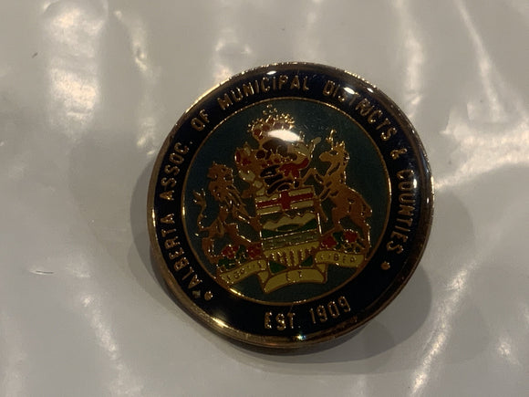 Alberta Assoc of Municipal Districts & Counties Coat of Arms Lapel Hat Pin