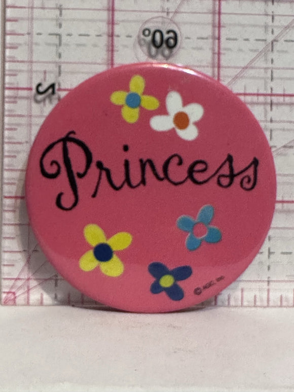 Princess Flowers  Button Pinback