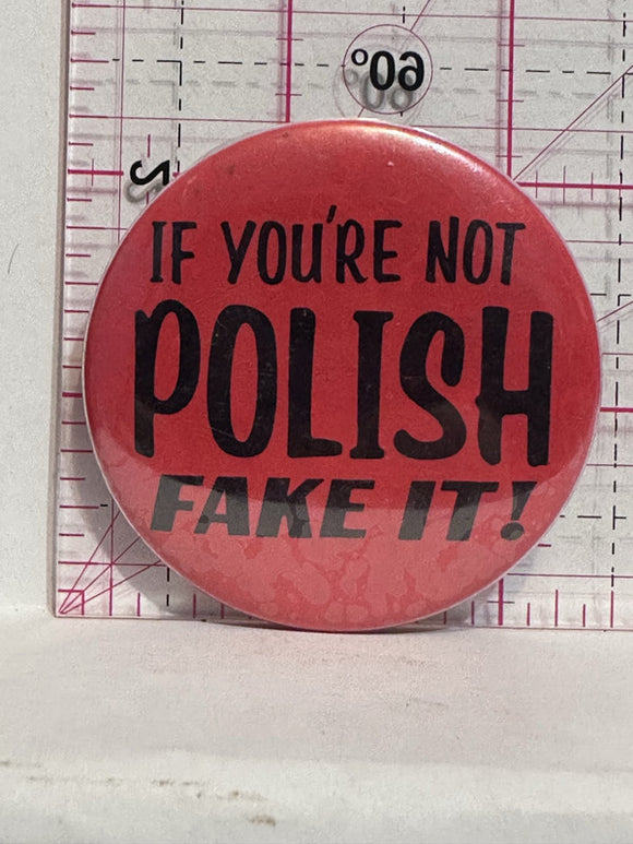 If You’re Not Polish Fake It  Button Pinback