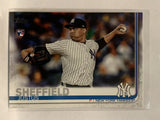 #306 Justus Sheffield Rookie New York Yankees 2019 Topps Series One Baseball Card