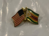 USA Zimbabwae Friendship Flags Lapel Hat Pin