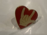 I Love You Hand Sign Heart Lapel Hat Pin