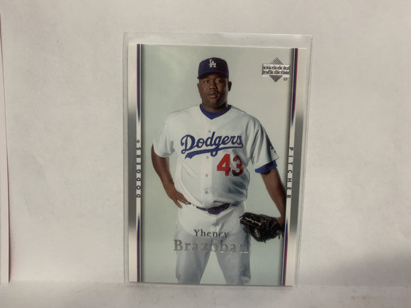 #768 Yhency Brazoban Los Angeles Dodgers 2007 Upper Deck Series 2 Baseball Card NA