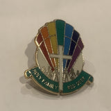 Holy Family Red Deer Rainbow Cross Lapel Hat Pin AR