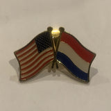 USA Netherlands Friendship Flags Lapel Hat Pin AR