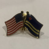 USA Aruba Friendship Flags Lapel Hat Pin AR