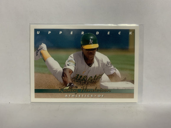 #136 Ricky Henderson Oakland Athletics 1992 Upper Deck Baseball Card NB
