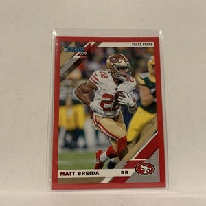 #221 Matt Breida San Francisco 49ers Press Proof 2019 Panini Football Card AA