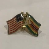 USA Zimbabwe Friendship Flags Lapel Hat Pin AR