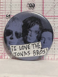 I Love The Jonas Bros Music Band  Button Pinback