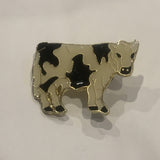 Black & White Holstein Dairy Cow Lapel Hat Pin AR