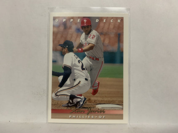 #249 Stan Javier Philadelphia Phillies 1992 Upper Deck Baseball Card NB