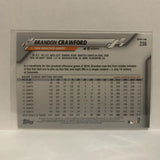 #236 Brandon Crawford San Francisco Giants 2020 Topps Series One Baseball Card JD