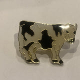 Black & White Holstein Dairy Cow Lapel Hat Pin AS