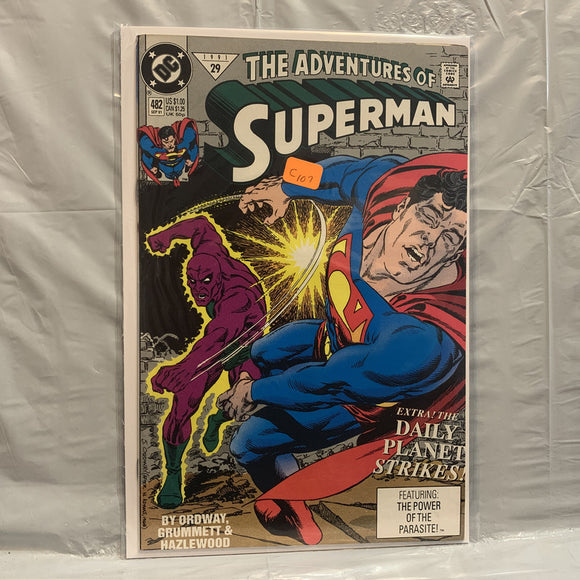 #482 The Adventures of Superman The Daily Planet Strikes DC Comics BE 8528