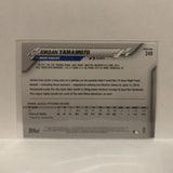 #249 Jordan Yamamoto Miami Marlins Rookie 2020 Topps Series One Baseball Card JE