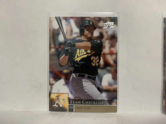 #498 Jack Cust Oakland Athletics 2009 Upper Deck Series 1 Baseball Card NC