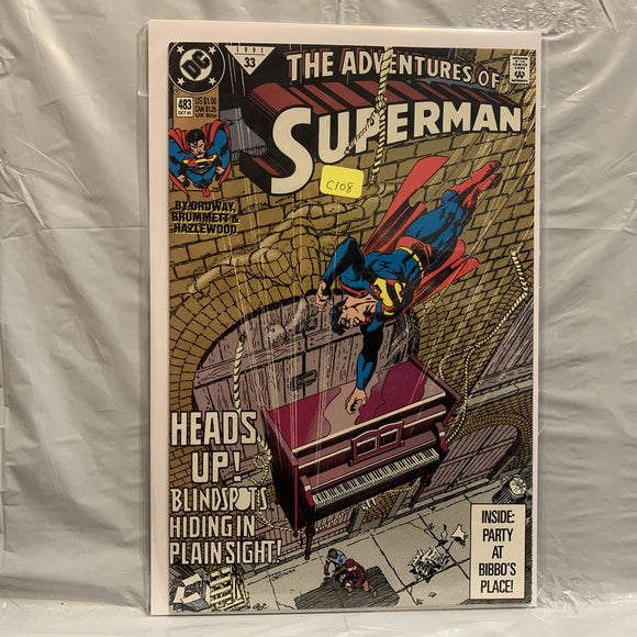#483 The Adventures of Superman Heads Up DC Comics BE 8552
