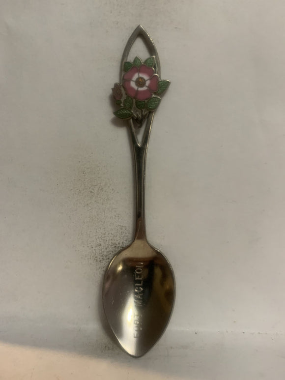 Fort Macleod Alberta Wild Rose Souvenir Spoon