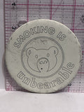 Smoking is Unbearable Bear Mascot  Button Pinback