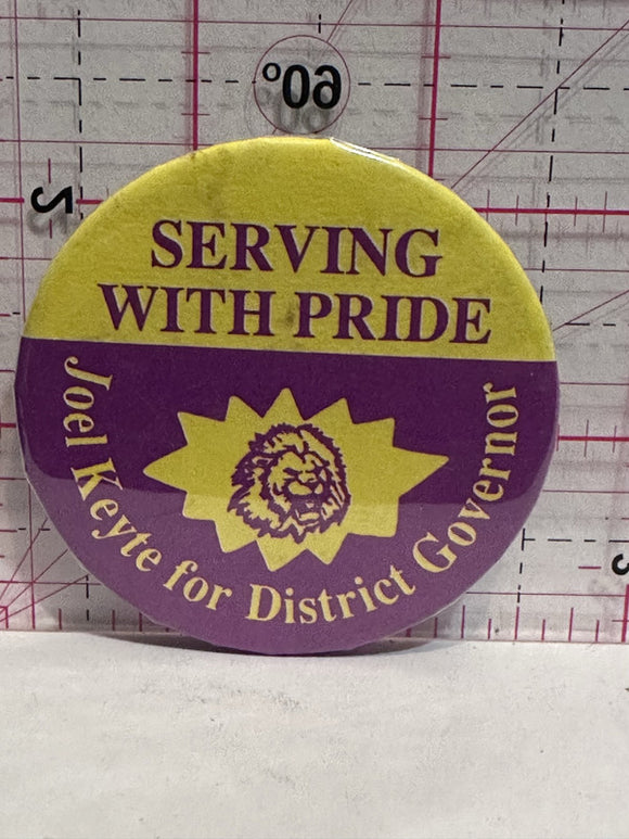 Joel Keyte for District Governor Lions International  Button Pinback