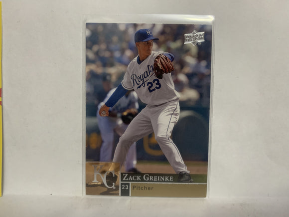 #165 Zack Greinke Kansas City Royals 2009 Upper Deck Series 1 Baseball Card ND