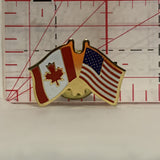 Canada United States Friendship Flags Lapel Hat Pin