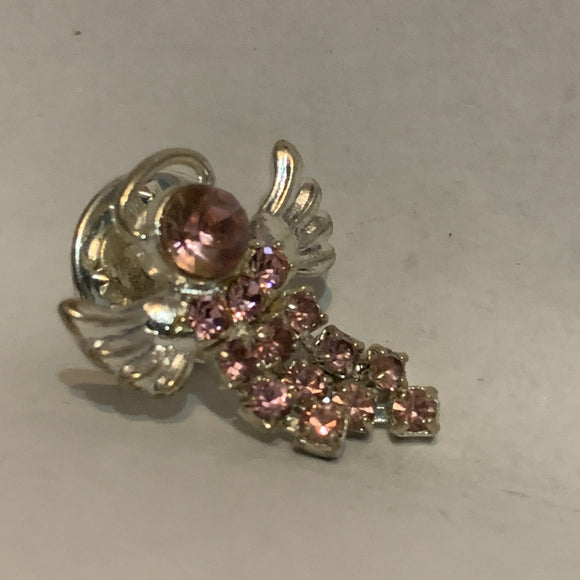 Pink Jewelled Angel Lapel Hat Pin