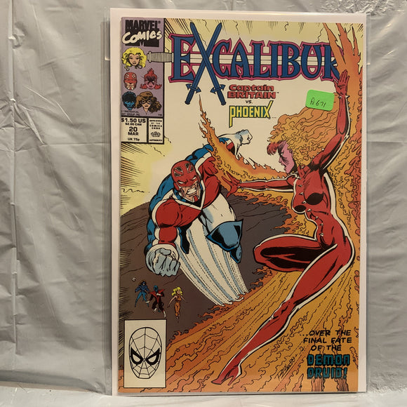 #20 Excalibur Captain Britain vs Phoenix Marvel Comics BF 8588