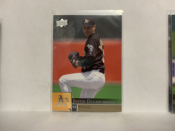 #279 Justin Duchscherer Oakland Athletics 2009 Upper Deck Series 1 Baseball Card ND
