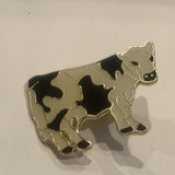 Black & White Holstein Dairy Cow Lapel Hat Pin AT