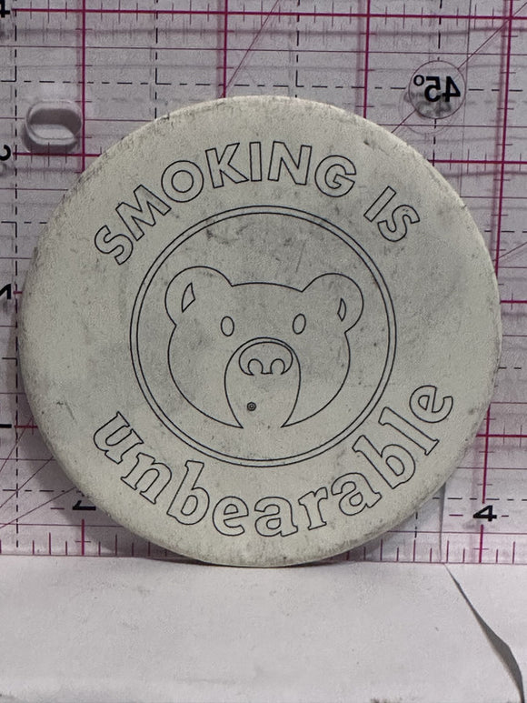 Smoking is Unbearable Bear Mascot  Button Pinback