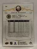 #14 David Backes Boston Bruins 2018-19 Upper Deck Series One Hockey Card