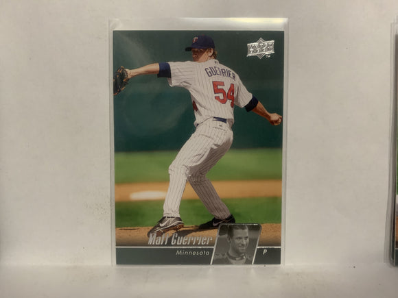 #319 Matt Guerrier Minnesota Twins 2010 Upper Deck Series 1 Baseball Card NE