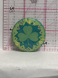 Green Clover Shamrock  Button Pinback