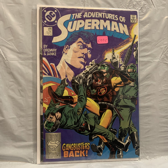 #446 The Adventures of Superman Gangbuster's Back DC Comics BG 8643