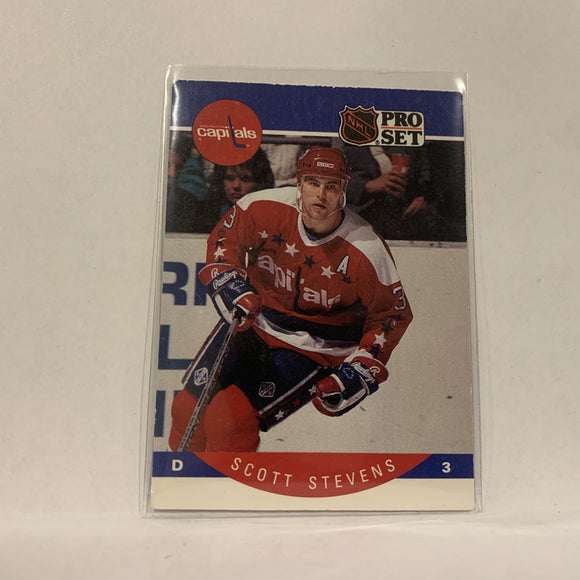 #321 Scott Stevens Washington Capitals  1990-91 Pro Set Hockey Card AD