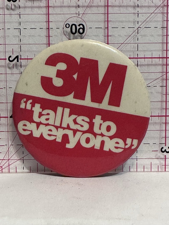 3M Talks to Everyone  Button Pinback