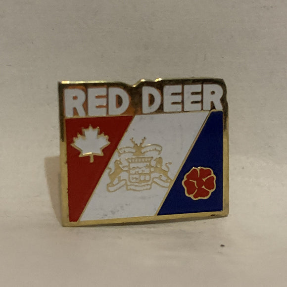 Red Deer City Flag Alberta Lapel Hat Pin
