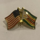 USA Zimbabwe Friendship Flags Lapel Hat Pin AU