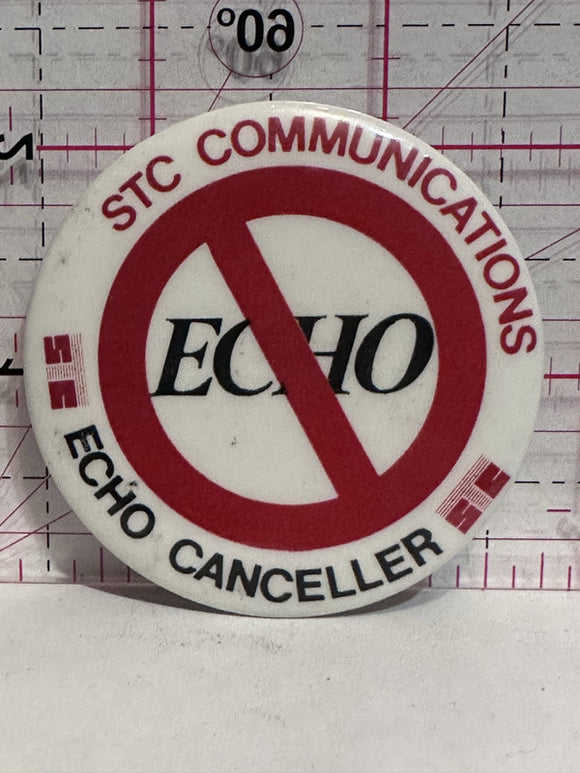 STC Communications NO Echo Echo Canceller  Button Pinback