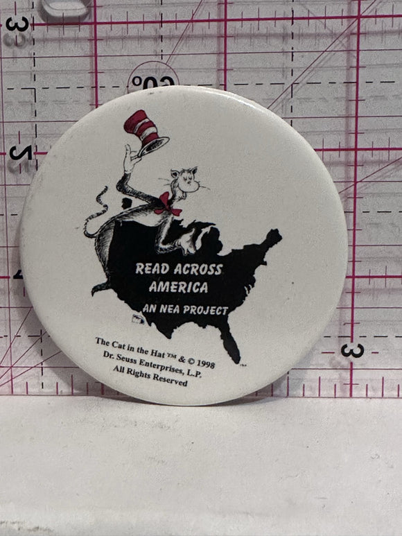 Read Across America Cat in the Hat 1998 Dr Seuss  Button Pinback