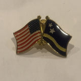 USA Curaco Friendship Flag Lapel Hat Pin AV