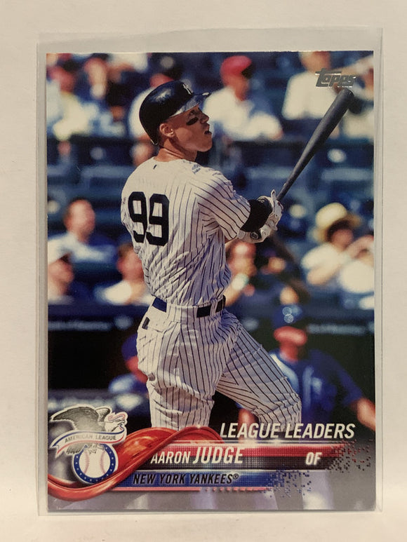 #193 Aaron Judge League Leaders New York Yankees 2018 Topps Series One Baseball Card