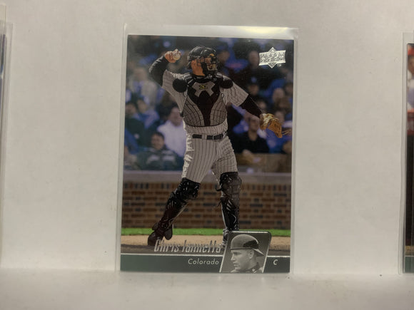 #185 Chris Iannetta Colorado Rockies 2010 Upper Deck Series 1 Baseball Card NH