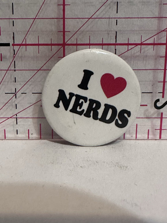I Love Nerds  Button Pinback
