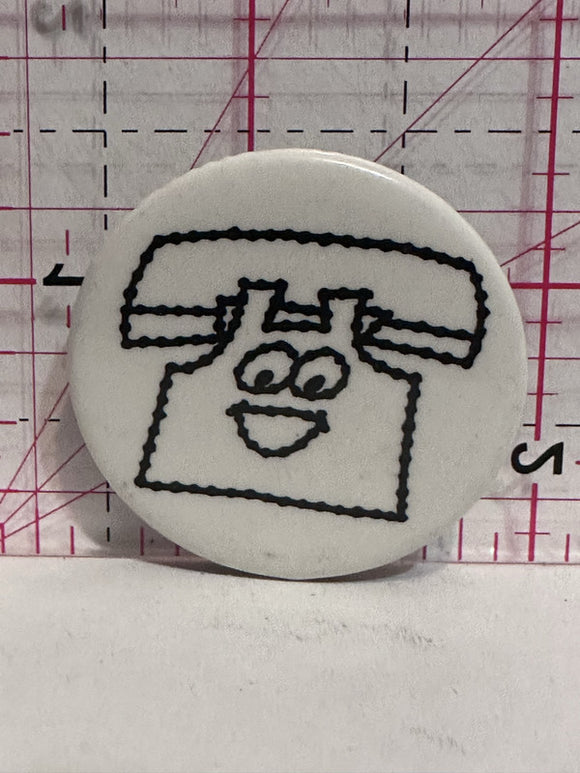 Corded Telephone  Button Pinback