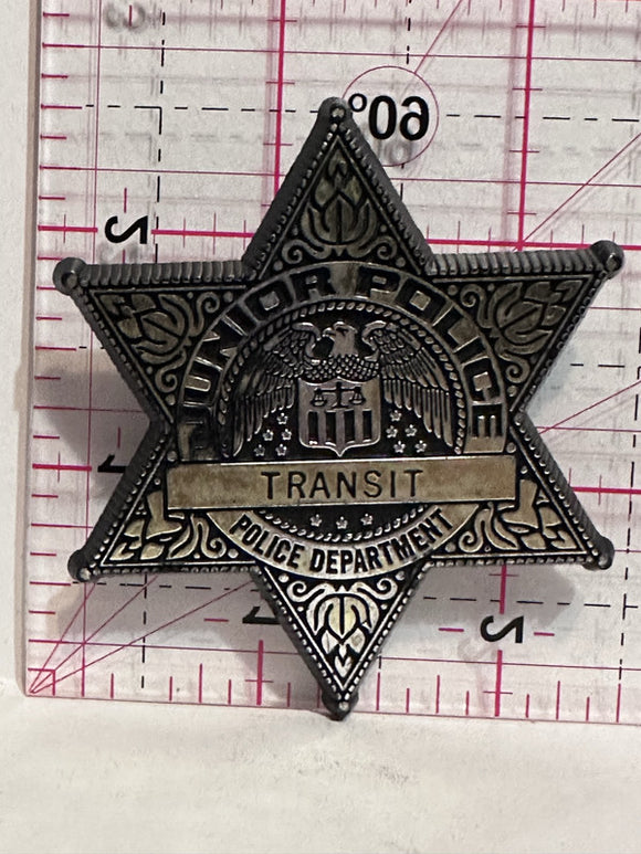 Junior Police Transit Police Department Star  Button Pinback