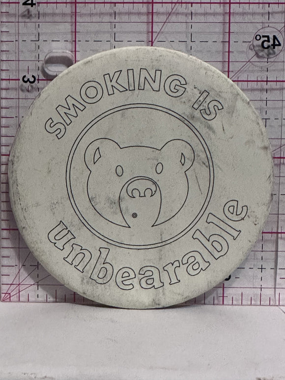 Smoking is Unbearable Bear Mascot  Button Pinback