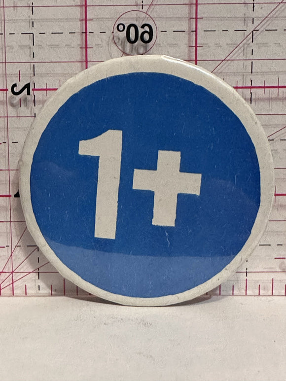 1+ Logo  Button Pinback
